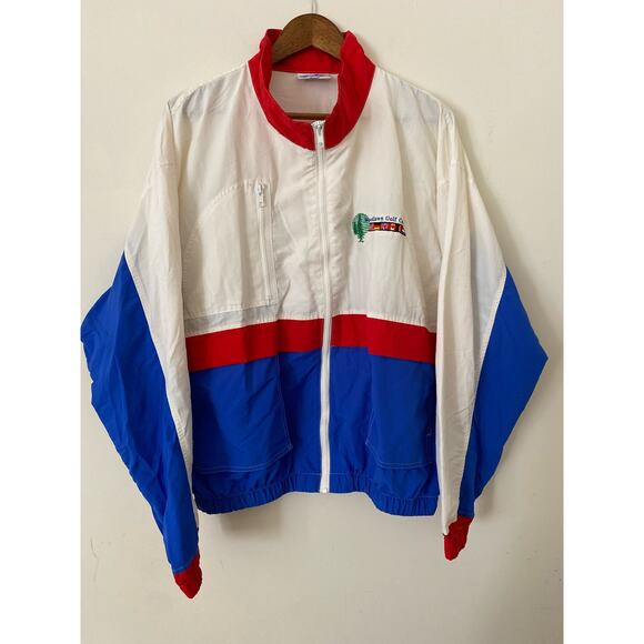 VTG Starbus Red White Blue Golf Swing Flags Wind Breaker Jacket Lightweight XL - Picture 1 of 11